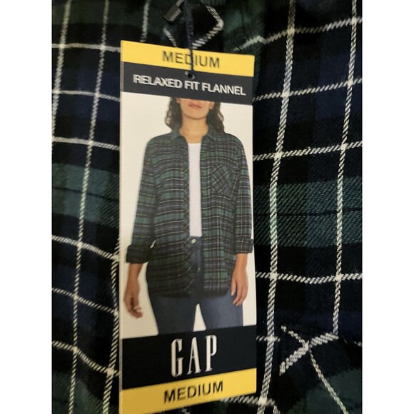 NEW Gap Women's Soft Cotton Flannel Shirt Relaxed Fit Button-Up Size M - Picture 7 of 13